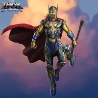 Thor – Love and Thunder v helmě a se sekerou – jedlý obrázek na dort