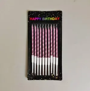 Svíčky spirálové růžové 10 cm (10 ks)