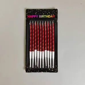 Svíčky spirálové červené 10 cm (10 ks)