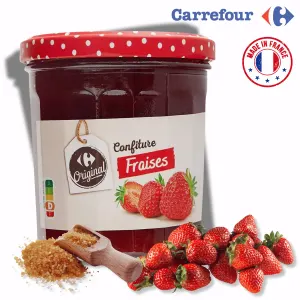 Jahodový džem se třtinovým cukrem 370 g – Carrefour Original