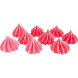 Mini růžové pusinky na zdobení 9 ks – I LOVE CAKES