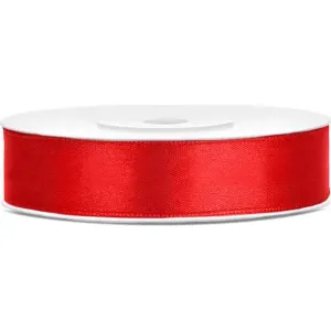 Červená ozdobná stuha 12 mm × 25 m – PartyDeco