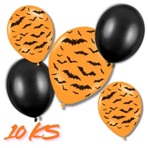 Latexové balónky Halloween netopýři 30 cm, 10 ks – Party Deco