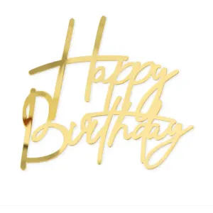 Zápich Happy Birthday zlatý 12,5 × 12 cm – Party Pal