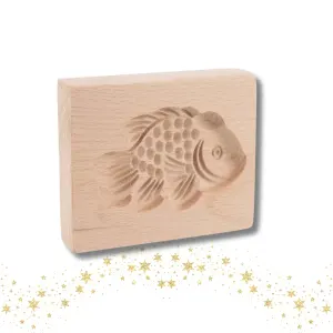 Dřevěná vyklepávací formička na cukroví Kapr 8x5 cm – Orion