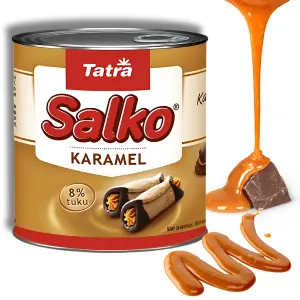Zkaramelizované zahuštěné mléko Salko karamel 397 g – Tatra