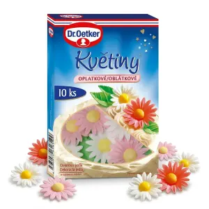 Oplatkové květiny na dort z jedlého papíru 4g – Dr. Oetker