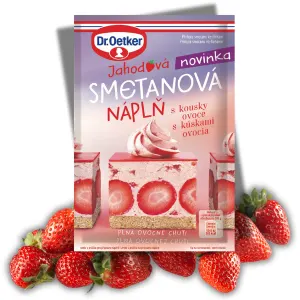 Jahodová smetanová náplň s kousky 50 g – Dr. Oetker