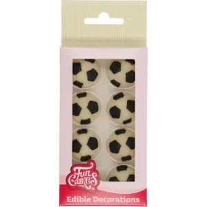 Cukrové zdobení fotbalové míče 2,5 cm 8 ks – FunCakes