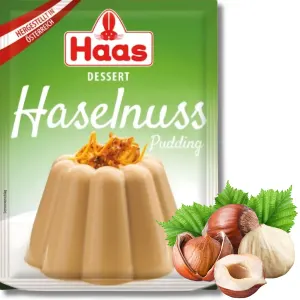 Dezertní puding s příchutí lískový ořech 37 g – HAAS