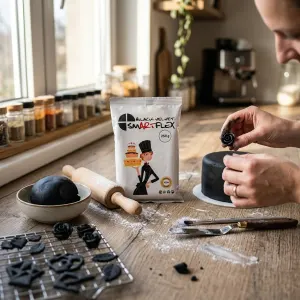 Černá potahovací hmota Smartflex Velvet vanilka 250 g