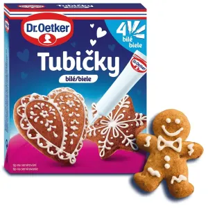 Tubičky na zdobení bílé 76 g (4 ks) – Dr. Oetker