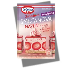 Jahodová smetanová náplň s kousky 50 g – Dr. Oetker