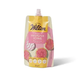 Růžová dekorační poleva v sáčku se 4 nástavci 212 g – Wilton