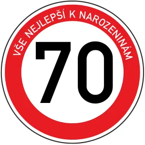 Dopravní značka 70 – Vše nejlepší k narozeninám – jedlý obrázek na dort