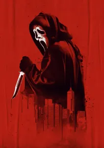 Vřískot – Ghostface s nožem v New Yorku – jedlý papír na hranatý dort
