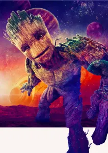 Avengers – Groot ve vesmíru – jedlý papír na hranatý dort