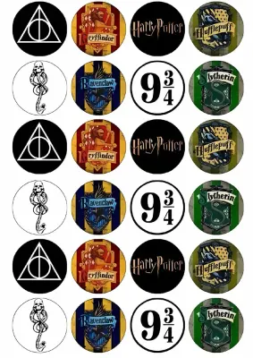 Harry Potter Cupcakes Mix – kolečka se symboly – jedlý papír na cupcakes