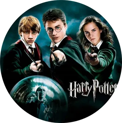 Harry Potter a Fénixův Řád – trio s logem – jedlý obrázek na dort