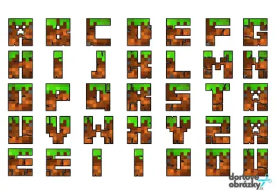 Minecraft – abeceda z bloků – jedlý papír na hranatý dort