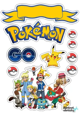 Pokémon – Pokémon GO se stuhou – jedlý papír na hranatý dort