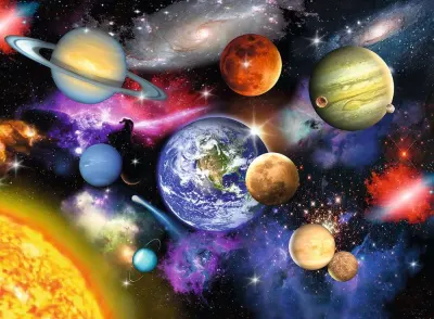 Vesmír – Galaxie – jedlý papír na hranatý dort