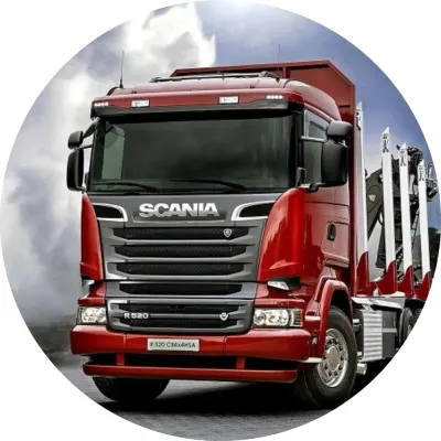 Kamion – červená Scania – jedlý obrázek na dort