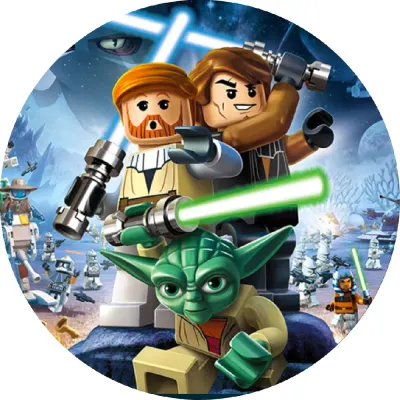 Lego – Star Wars – Obi-Wan a Yoda v akci – jedlý obrázek na dort