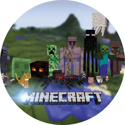 Minecraft Mobové – jedlý obrázek na dort