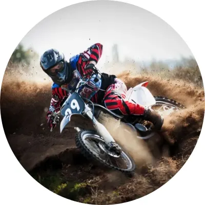 Motorka – motokros v prachu – jedlý obrázek na dort