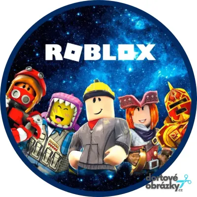Roblox – postavy ve vesmíru – jedlý obrázek na dort