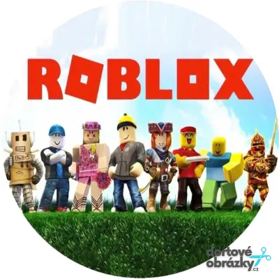 Roblox – parta na trávníku – jedlý obrázek na dort