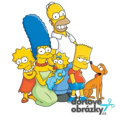 Simpsonovi – rodinka s Homerem – jedlý obrázek na dort