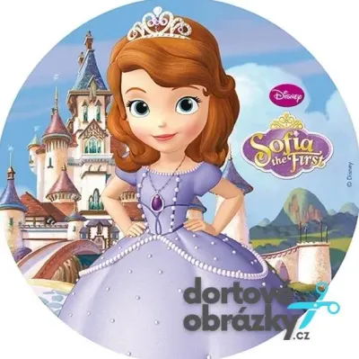 Princezna Sofie – před zámkem – jedlý obrázek na dort