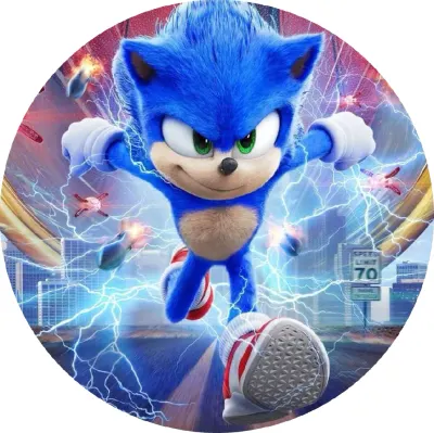 Sonic – filmový sprint v blescích – jedlý obrázek na dort