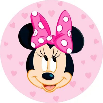 Minnie – hlavička s mašlí – jedlý obrázek na dort