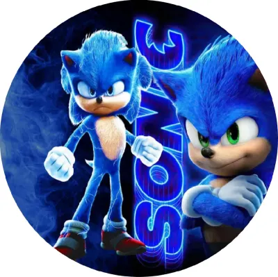 Sonic – filmový s nápisem SONIC – jedlý obrázek na dort