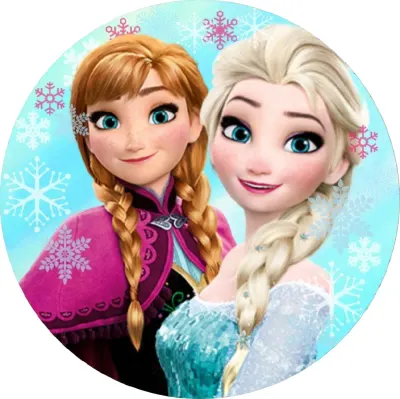 Frozen – sestry na světle modrém – jedlý obrázek na dort