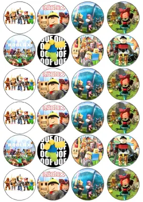 Roblox jedlý papír – 24 koleček – jedlý papír na cupcakes