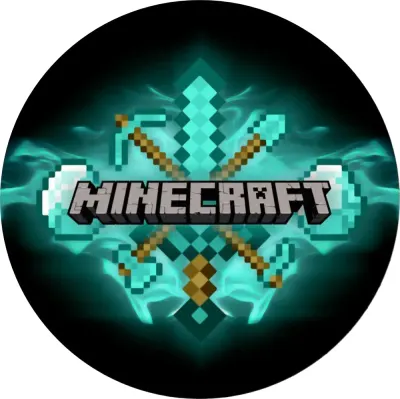 Minecraft – tyrkysové zkřížené meče – jedlý obrázek na dort