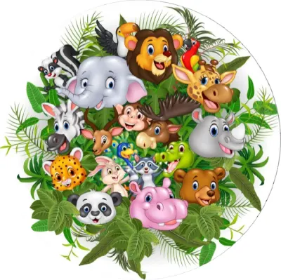 Zoo – Safari – jedlý obrázek na dort