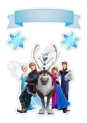 Frozen – parta se Svenem a stuhou – jedlý papír na hranatý dort