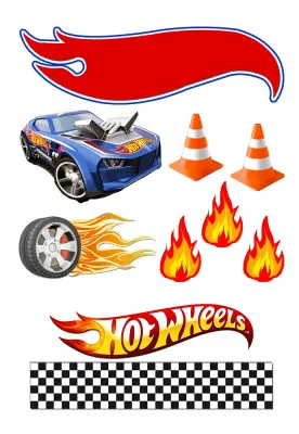 Hot Wheels – jedlý papír na hranatý dort
