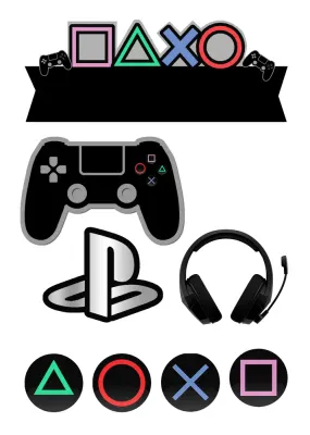 Playstation – Gamer – jedlý papír na hranatý dort