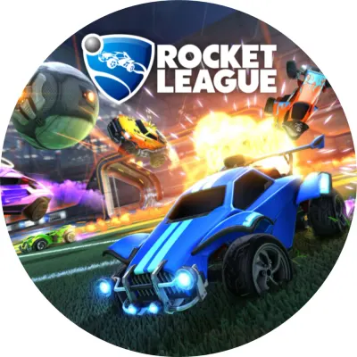 Rocket League – auto s logem na hřišti – jedlý obrázek na dort