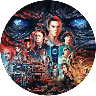 Stranger Things – hororový plakát s partou – jedlý obrázek na dort