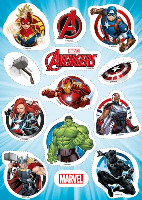 Avengers – výřezy s logem Avengers – jedlý papír na hranatý dort