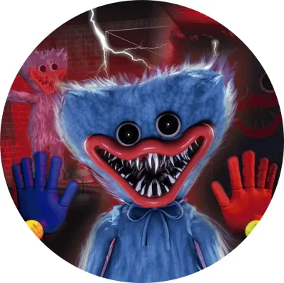 Huggy Wuggy – v bouřce s blesky – jedlý obrázek na dort