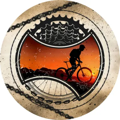 Cyklista – Kolo – silueta v řetězu – jedlý obrázek na dort