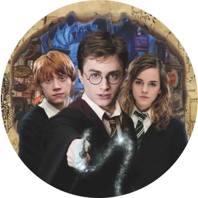 Harry Potter – trio v uniformách – jedlý obrázek na dort